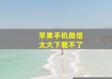 苹果手机微信太大下载不了