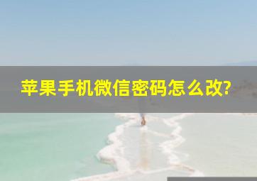 苹果手机微信密码怎么改?