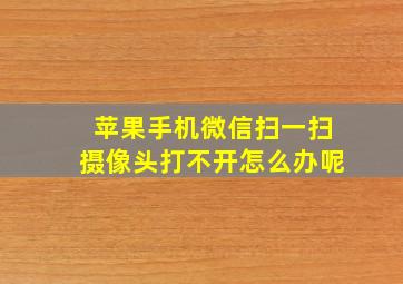 苹果手机微信扫一扫摄像头打不开怎么办呢