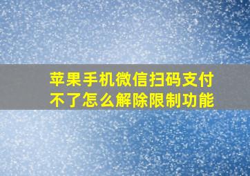 苹果手机微信扫码支付不了怎么解除限制功能