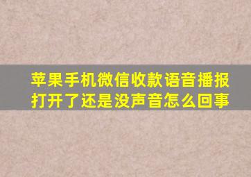 苹果手机微信收款语音播报打开了还是没声音怎么回事