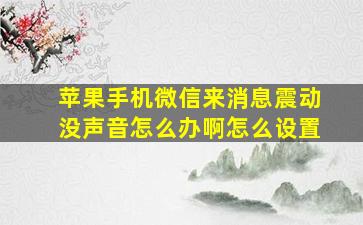 苹果手机微信来消息震动没声音怎么办啊怎么设置