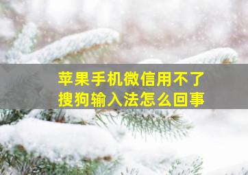 苹果手机微信用不了搜狗输入法怎么回事