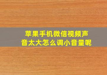 苹果手机微信视频声音太大怎么调小音量呢