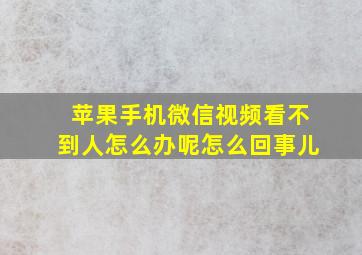 苹果手机微信视频看不到人怎么办呢怎么回事儿