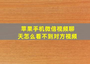 苹果手机微信视频聊天怎么看不到对方视频