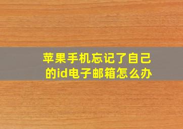 苹果手机忘记了自己的id电子邮箱怎么办