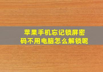 苹果手机忘记锁屏密码不用电脑怎么解锁呢