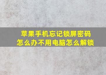 苹果手机忘记锁屏密码怎么办不用电脑怎么解锁