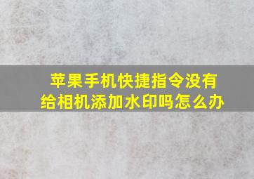 苹果手机快捷指令没有给相机添加水印吗怎么办