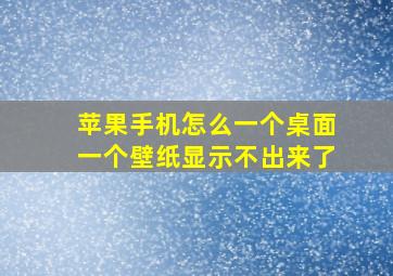 苹果手机怎么一个桌面一个壁纸显示不出来了