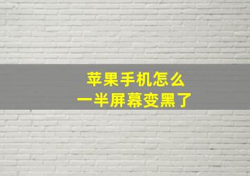 苹果手机怎么一半屏幕变黑了