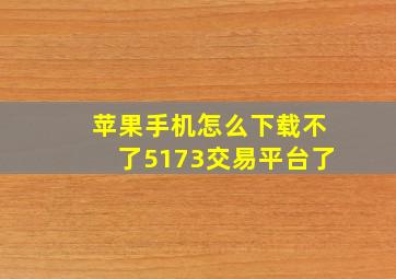 苹果手机怎么下载不了5173交易平台了