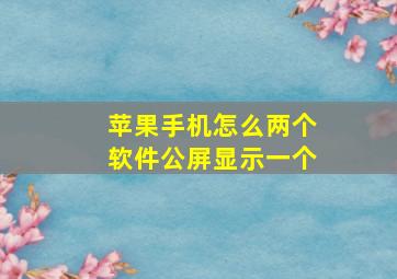 苹果手机怎么两个软件公屏显示一个