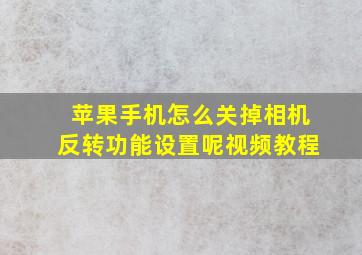 苹果手机怎么关掉相机反转功能设置呢视频教程