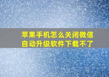 苹果手机怎么关闭微信自动升级软件下载不了