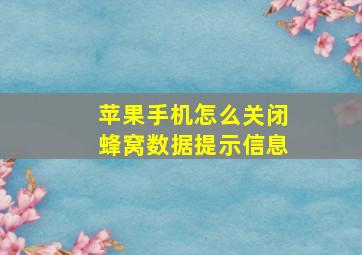 苹果手机怎么关闭蜂窝数据提示信息