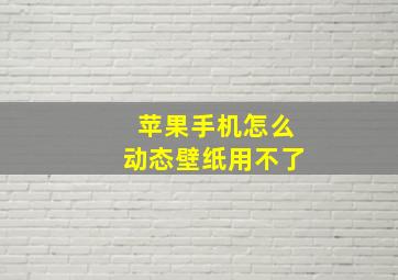 苹果手机怎么动态壁纸用不了