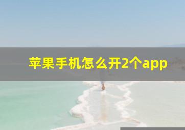 苹果手机怎么开2个app