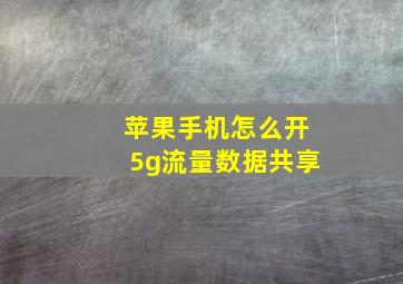 苹果手机怎么开5g流量数据共享