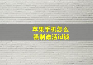 苹果手机怎么强制激活id锁