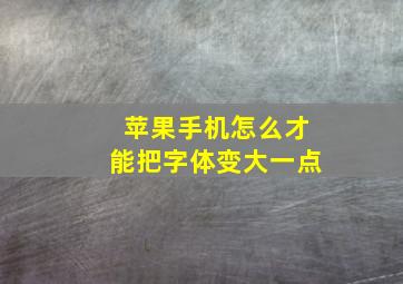 苹果手机怎么才能把字体变大一点