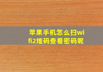 苹果手机怎么扫wifi2维码查看密码呢