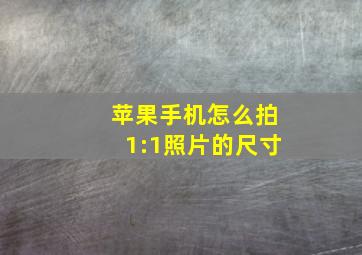 苹果手机怎么拍1:1照片的尺寸