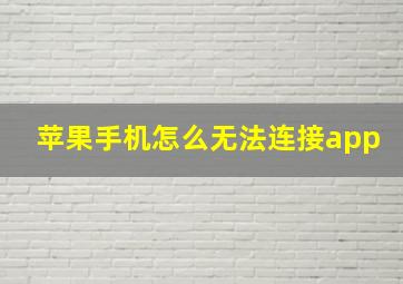 苹果手机怎么无法连接app