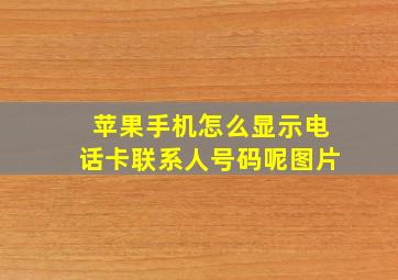 苹果手机怎么显示电话卡联系人号码呢图片