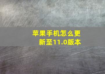 苹果手机怎么更新至11.0版本