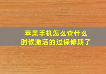 苹果手机怎么查什么时候激活的过保修期了