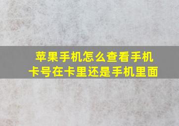 苹果手机怎么查看手机卡号在卡里还是手机里面