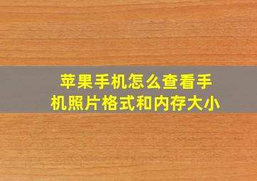 苹果手机怎么查看手机照片格式和内存大小