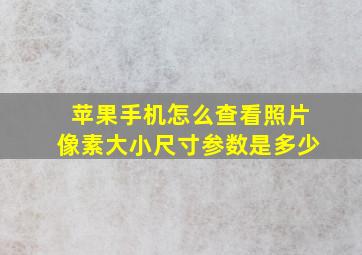 苹果手机怎么查看照片像素大小尺寸参数是多少