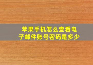 苹果手机怎么查看电子邮件账号密码是多少