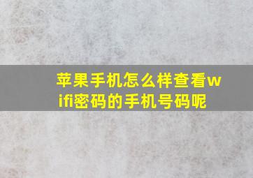 苹果手机怎么样查看wifi密码的手机号码呢