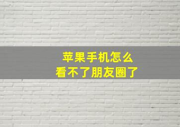 苹果手机怎么看不了朋友圈了