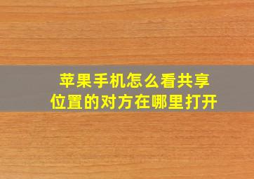 苹果手机怎么看共享位置的对方在哪里打开