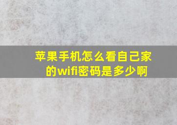 苹果手机怎么看自己家的wifi密码是多少啊