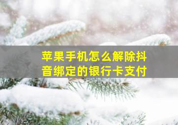 苹果手机怎么解除抖音绑定的银行卡支付