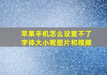 苹果手机怎么设置不了字体大小呢图片和视频