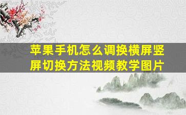 苹果手机怎么调换横屏竖屏切换方法视频教学图片