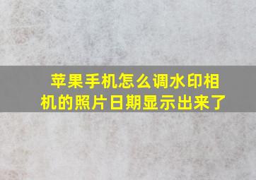 苹果手机怎么调水印相机的照片日期显示出来了