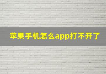 苹果手机怎么app打不开了