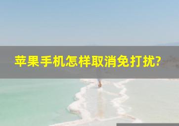 苹果手机怎样取消免打扰?