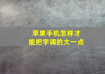 苹果手机怎样才能把字调的大一点