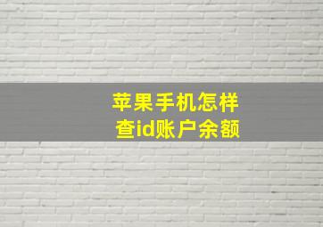 苹果手机怎样查id账户余额