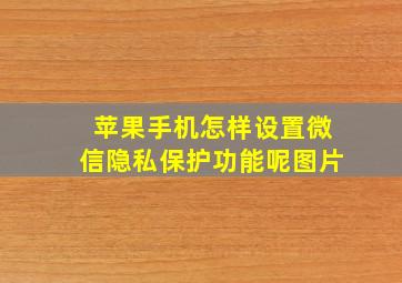 苹果手机怎样设置微信隐私保护功能呢图片