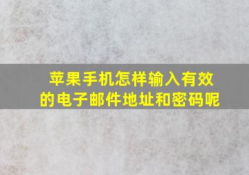 苹果手机怎样输入有效的电子邮件地址和密码呢